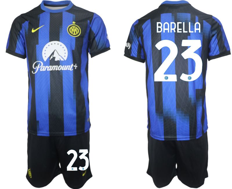 Men 2023-2024 Club Inter Milan home blue 23 Soccer Jersey